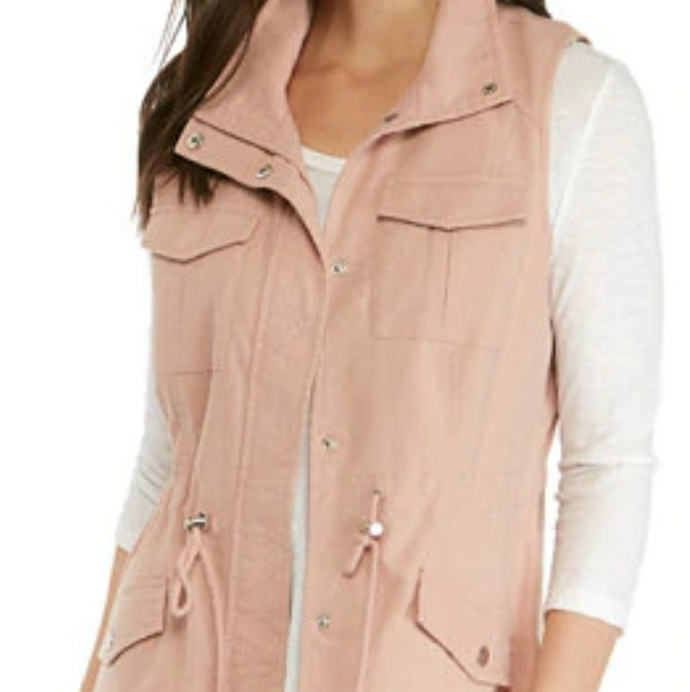 New Directions Sleeveless Drape Front Vest. NWT